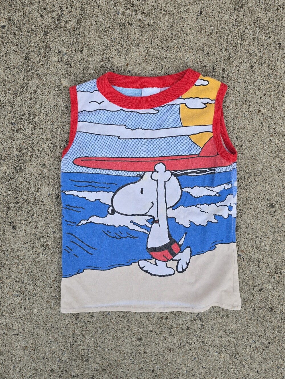 Vintage Buster Brown Snoopy Peanuts All Over Print Peanuts Tank Top Shirt Youth